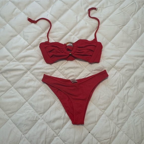 Montce Cherry Red Tori Top and Lulu Bottom Set, Size Small - Picture 5 of 8